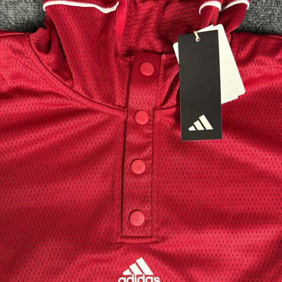 Adidas Indiana Hoosiers Red Hoodie Mesh Mens Size M Football Basketball HN7662 - Picture 5 of 11